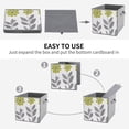 thumbnail image 4 of Set of 6 Collapsible Oxford Fabric Storage Cubes with Handles, Foldable Closet Organizer Bins for Clothes, Toys, Shelves, Home & Kitchen Yellow Flowers Gray Leaves, 4 of 7