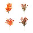 thumbnail image 4 of Ramo de flores artificiales Toystoory de 4 piezas Bajo mantenimiento Decoración naranja violeta, 4 of 6