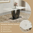 thumbnail image 6 of JUFU Modern Dinner Table for 6-8, 71'' Rectangular Kitchen Table with White Pattern Faux Marble Tabletop, Scratch and Heat Resistant, Ideal for Dining Room & Kitchen, 6 of 9