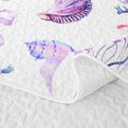 thumbnail image 5 of Erosebridal Seashell Jellyfish Bow Bed Spread Queen for Girls Boys, Dreamy Coastal Sealife Queen Coverlet Set, 3 Pieces, 5 of 7