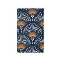 Yayeee Blank Wall Plate Cover 1-Gang 4.5"x2.7" Home Unused Decorative Outlet, Blue Elegant Geometric