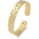 thumbnail image 1 of Brazalete abierto texturizado chapado en oro auténtico de 18 quilates, estilo bohemio, de acero inoxidable, hecho a mano, minimalista, para mujer., 1 of 3