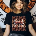 thumbnail image 3 of Football Mama T-Shirt | Cute Bow Game Day Graphic Tee for Moms, Black, Size XL, 3 of 6