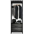 thumbnail image 4 of Sorbus Clothing Rack with Drawers – Tall Garment Rack with Wood Top, Steel Frame & Fabric Drawers – Stand Alone Closet Organizer, Gray Wood, 4 of 6