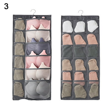

HUAQUE Over Door Clear Hanging Bag Socks Bra Underwear Rack Storage Organizer Hanger
