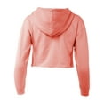 thumbnail image 3 of A2Y Women's Solid Cropped Cut Off Hooded Pullover Sweatshirt Peach L, 3 of 5
