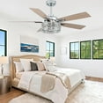 thumbnail image 6 of Bella Depot 52" Modern Silver Crystal Ceiling Fan 6-Speed Reversible with Light and Remote Control, 6 of 12