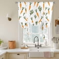 thumbnail image 3 of Carrots Easter Tie Up Curtain Valance for Window,Adjustable Rod Pocket Window Curtains Shades,Watercolor Orange Green Vegetable Light Filtering Valance Drapes for Living Room Kitchen Bedroom 46"x63", 3 of 9