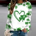 thumbnail image 2 of Luxalzxs St Patricks Day Shirt Women Clover Printed Crew Neck Sweatshirt Top Long Sleeve Casual Pullover Tops Shirt, 2 of 3