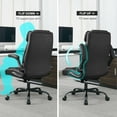 thumbnail image 4 of Office Desk Chair  Conference Room Chairs Mid Back Executive Leather Chair Home Office Desk Chairs Comfy Computer Chair with Adjustable Flip-Up Arms and Rocking Function, 4 of 7