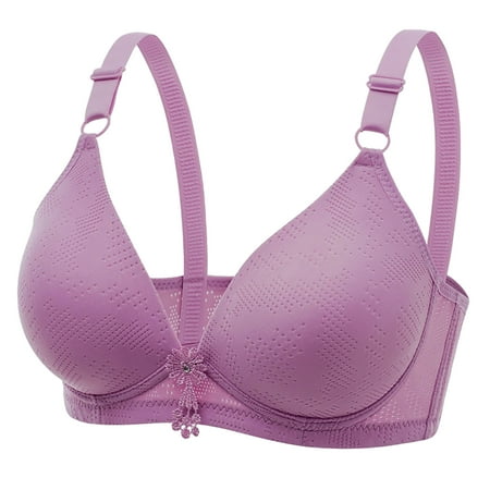 

Summer Savings Clearance! 2023 TUOBARR Bras for Womens Sexy And Comfortable Gathering Underwear Bra Bra Without Steel Ring Purple