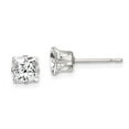 thumbnail image 3 of 925 Sterling Silver 5mm Square CZ 4 Prong Stud Earrings, 3 of 6