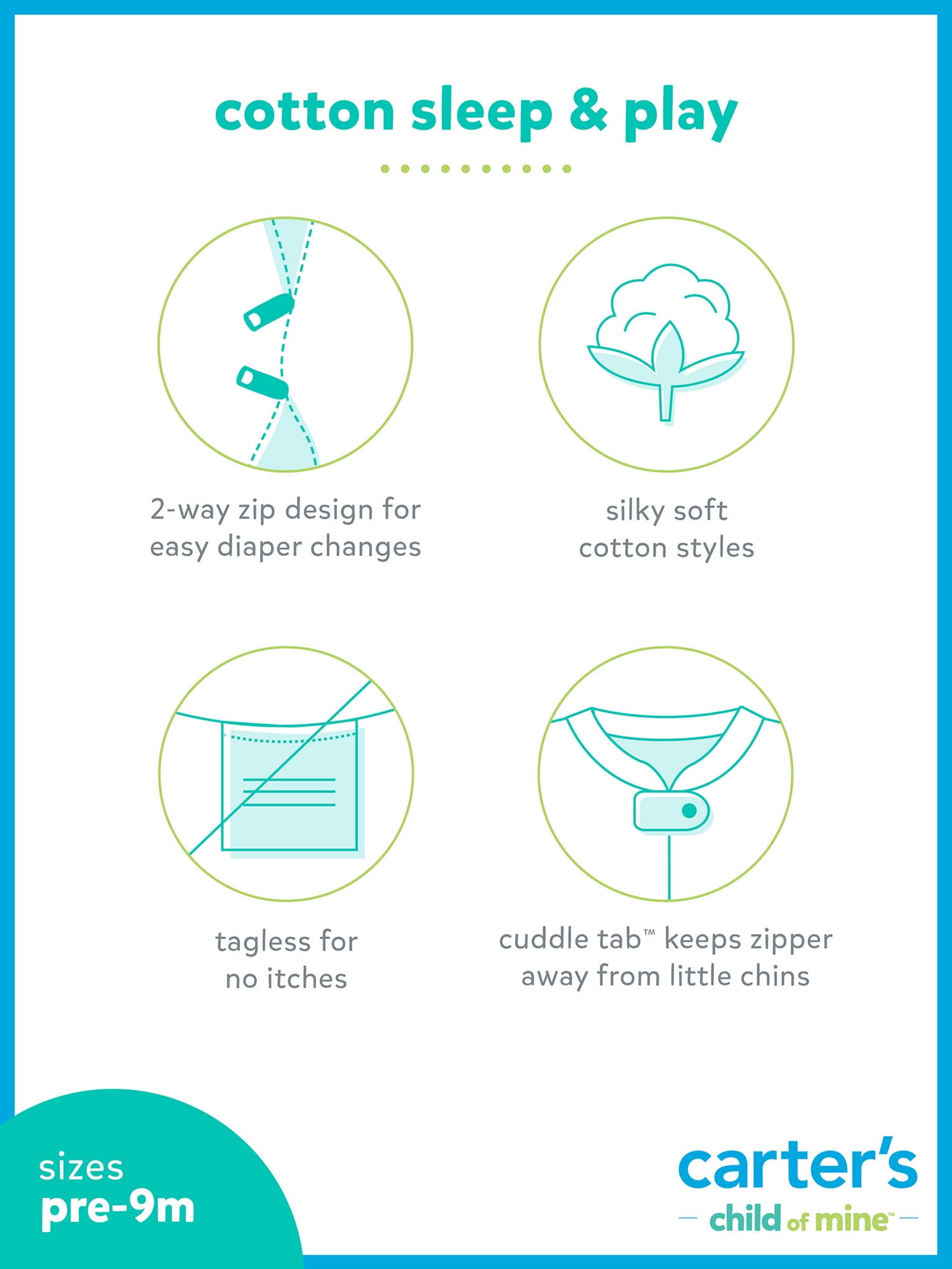 Carter's Child of Mine Baby Sleep 'N Play, Sizes Preemie-6/9 Months