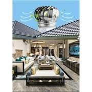 Stainless Steel Turbine Roof Vent, 8-12Inch Wind Turbine Cap Vent, Automatic Rotation, Easy To Install (Color: One Color, Size: 110mm)