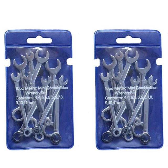 20Pcs Mini Engineer Wrench Heads Offset Ring Spanner Tools Spanner Combination Key 4-11mm Wrenches Hand Set