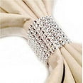 thumbnail image 1 of nipocaio 30Pcs Chair Sash Rings Silver Napkin Rings Holder with Hasp Closure Plastic Diamond Mesh Wrap Ribbon Table Ornament, 1 of 6