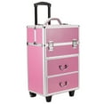 thumbnail image 7 of Makeup Cases and Organizers on Wheels, 14" x 9" x 23"Beauty Trolley w/Lockable Keys+6 Drawers, Adjustable Handle Height Cosmetic Trolley for Beauty Professionals, Students and Hair Stylists, S13477, 7 of 7