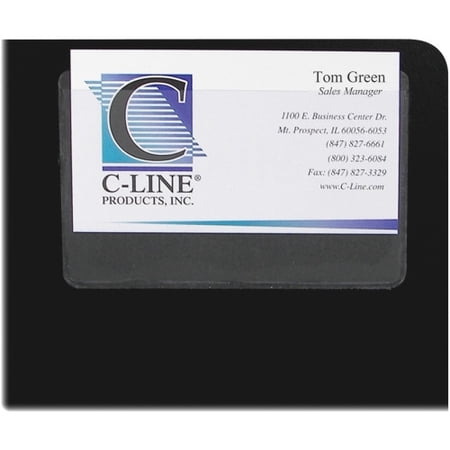 C-Line Self-Adhesive Business Card Holders Top loading, Peel & Stick, 2 x 3-1/2, 10/PK, 70257