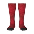 thumbnail image 2 of Lsque Vintage Burgundy Printed Crew Socks Men's Women's LightWeight Thin Casual Calf Socks ,Knee High Socks,Cotton Socks, 2 of 9