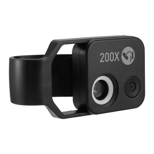 Accesorio de Microscopio para TeléFono Celular 200X con Ventana, Mini Digital PortáTil Luz LED / Clip Universal