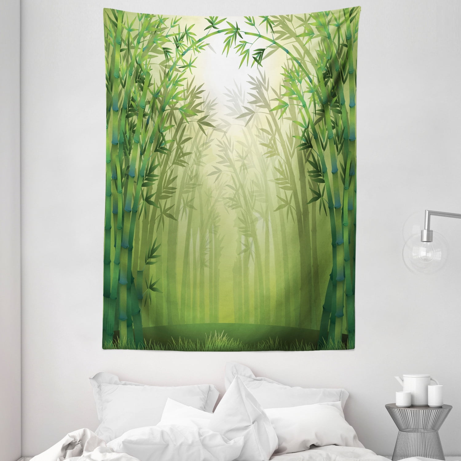 Bamboo Tapestry, Image of Bamboo Trees in Rain Forest Far Eastern