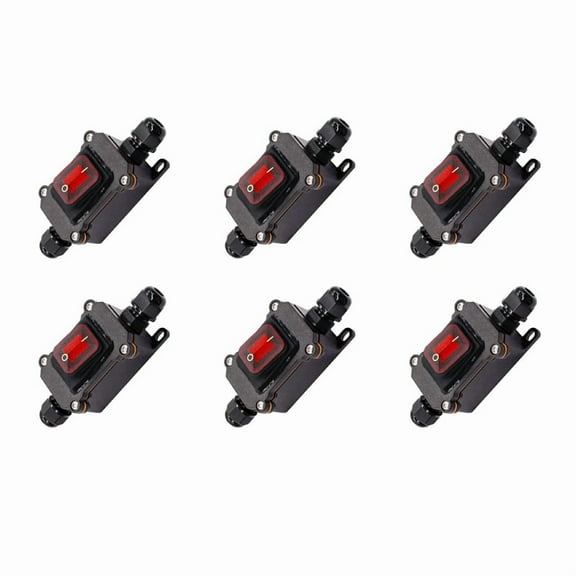 6X IP67 Waterproof Inline Switch 12V DC 20A High Current Power Waterproof Switch