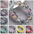 thumbnail image 3 of U8MO 10pcs Triangular Facets Colorful Round 10mm Faceted Crystal Glass Loose Beads-Purple Colorized, 3 of 4