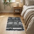 thumbnail image 3 of ODIKA 2'x3' Washable Throw Rug Gothic Skull Ghost Vintage Horror Stripes Faces Spooky Detail for Hallway, Study Room, Non-Slip Low Profile, Flatwoven, 3 of 7