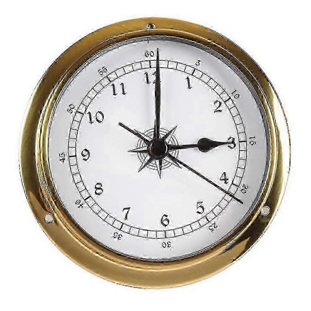 Clock, Wall Mounted Tester Copper Shell Marine for Weather Station, Wall Hanging Boat Using Clock, 115mm