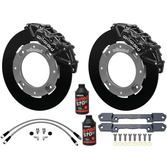 Wilwood Front UTV Big Brake Kit Combo with Black Calipers, Plain Rotor, Brake Lines & Brake Fluid For 2017-2023 Can-Am Maverick X3