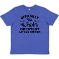 thumbnail image 3 of Inktastic Officially the World's Greatest Little Sister Youth T-Shirt, 3 of 5