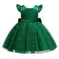 thumbnail image 1 of LUOGENLI Robe Élégante pour Fille, Manches Bouffantes, Tutu, Tenue Formelle pour Fille, Robe de Spectacle (Vert Taille 9-10 Ans), 1 of 7