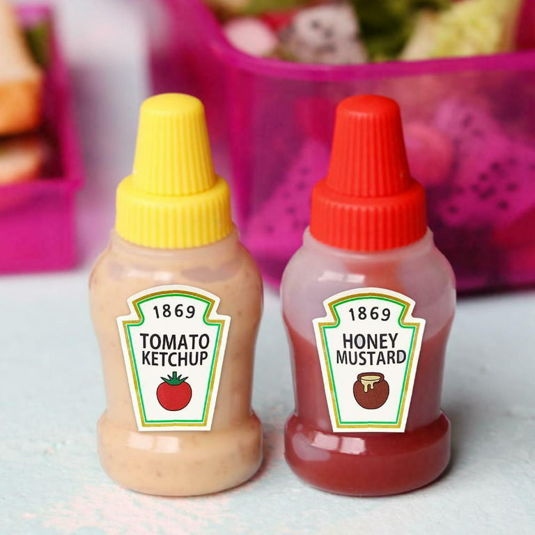 Uaifo 3PCS 2PCS Mini Seasoning Sauce Bottle Portable Tomato Ketchup Bottle  Salad Dressing Container for Bento Lunch Box Kitchen Jars