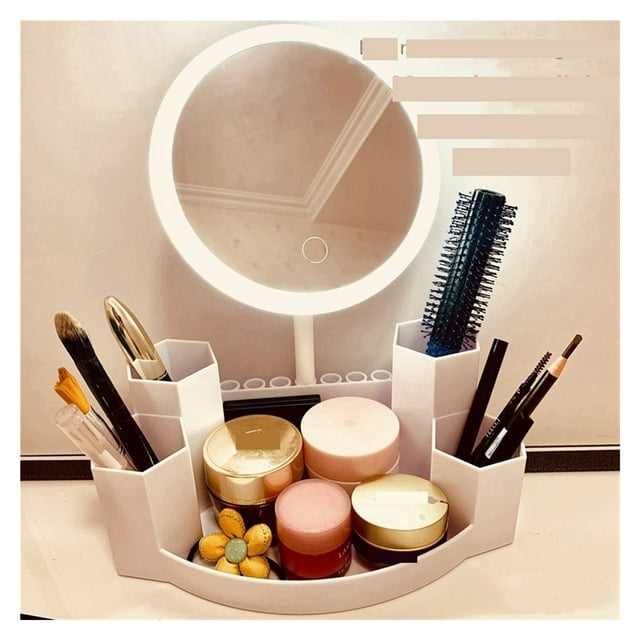 LED Makeup Mirror Desktop Lamp USB Charging Light Touch Dimme Cosmetic Mirror With Storage Makeup Natural Light Vanity Mirrors ,Widely Use
