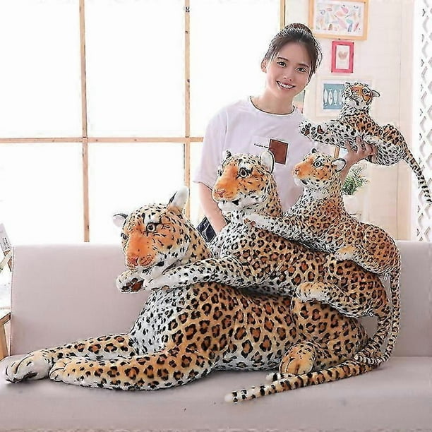 30-120cm Big Leopard Panther Plush Toys Giant White Tiger Black Panther Soft Stuffed Animal Pillow Animal Doll Toys For Children