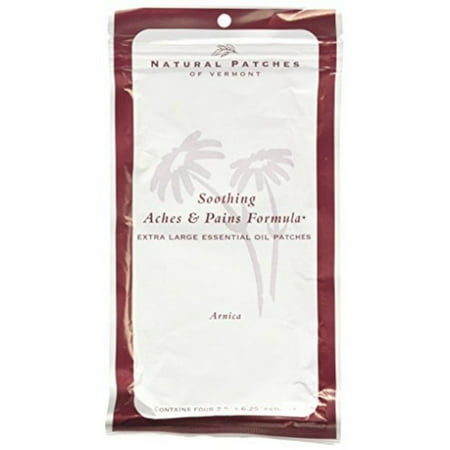 Natural Patches Of Vermont 00200 XL Arnica Muscle & Joint Comfort Essential Oil Body Patch, 2.5"x6.25", 4-Count Resealable
