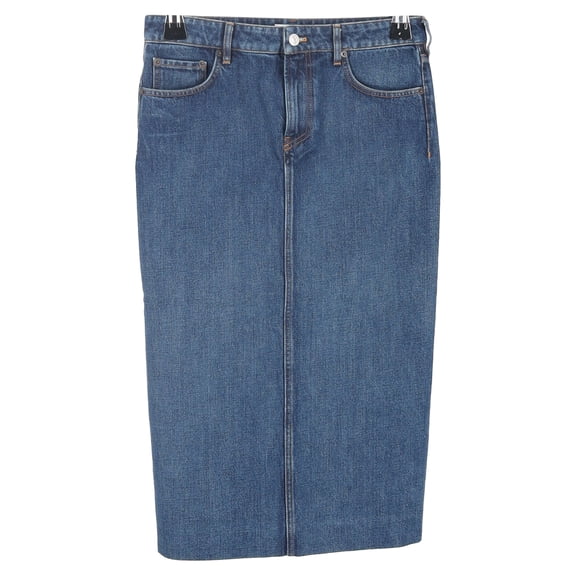 Pre-Owned Balenciaga Midi Skirt in Blue Denim