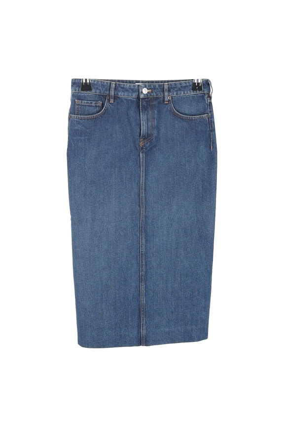 Pre-Owned Balenciaga Midi Skirt in Blue Denim