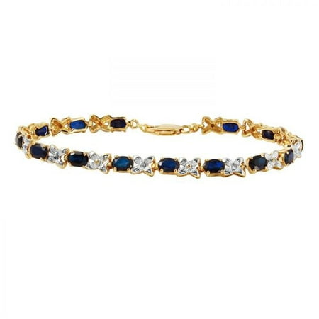 Foreli 8.43CTW Sapphire And Diamond 14K Yellow Gold Bracelet