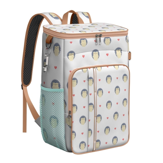 Sac à Dos Floral Dessin Animé Isolé Anti-Fuite, Design Esthétique Sac à Dos Déjeuner avec Double Compartiments, Imperméable pour Bureau, Plage, Pique-Nique, Randonnée