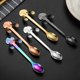 thumbnail image 4 of 5pc Set Dog Long Handle Spoons Flatware Coffee Drinking Tools Kitchen Gadget (Multicolor) Handle hanging puppy coffee spoon, 4 of 5