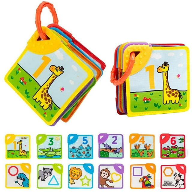 Dsseng Activity Book - High Contrast Baby Flashcards Newborn Brain Development Toys Visual Stimulation Learning Activity Cards for 0-36 Months 4.3*4.3‘‘ Educational Infants Gift