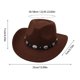 thumbnail image 3 of Sombrero vaquero de paja con ala ancha para hombre y mujer Sombrero panamá con correa para la barbilla Sombrero de viaje bonito, 3 of 8