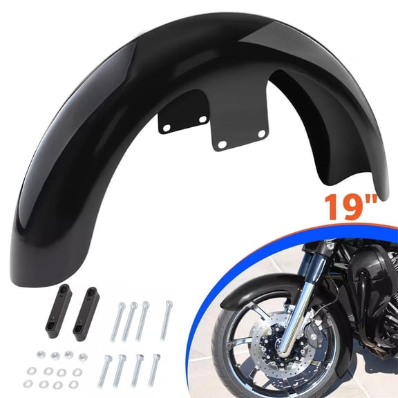 For Harley Touring Road Glide Custom Baggers 19" Wheel Wrap Front Fender Black
