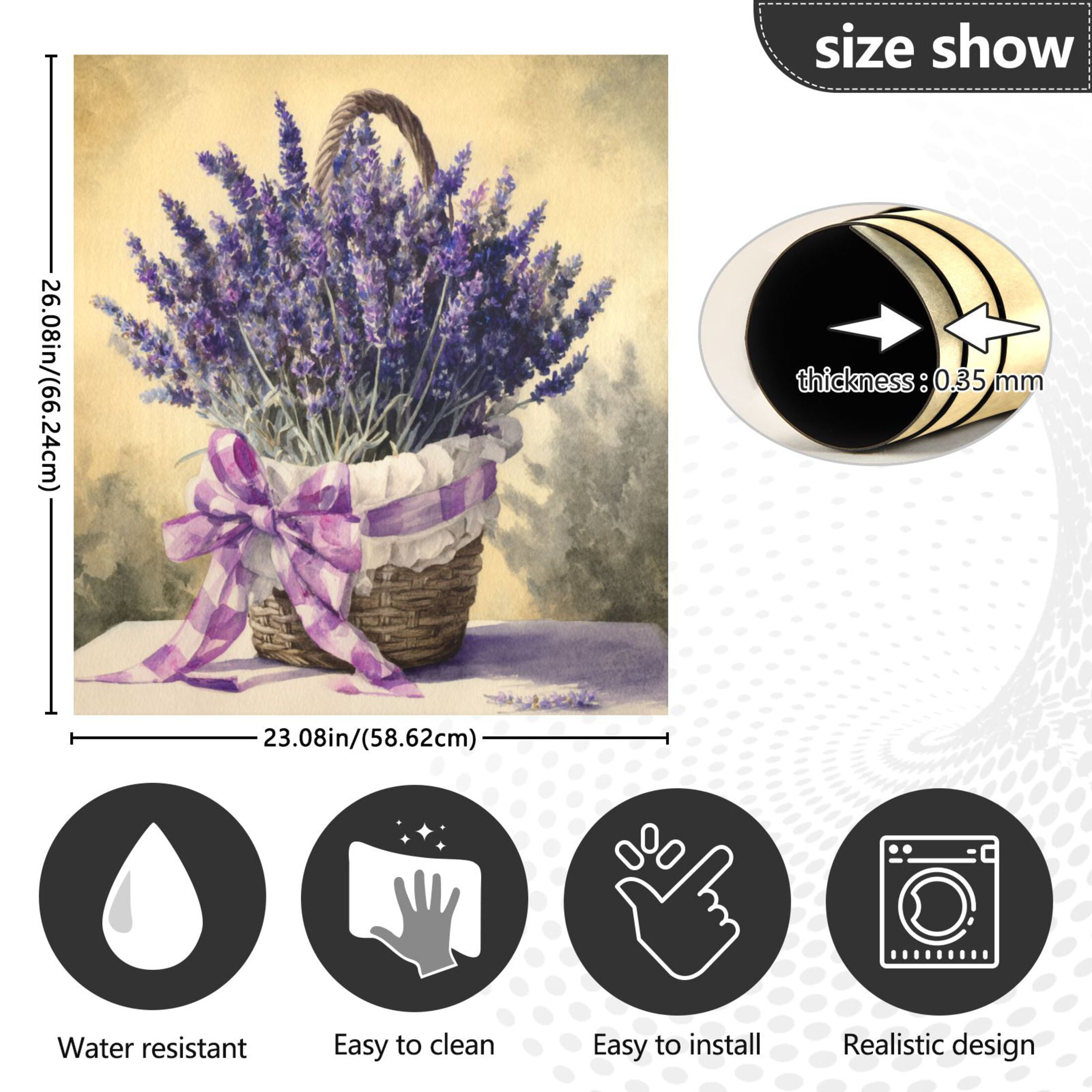 Dishwasher Magnetic Refrigerator Magnet Cover Sticker Home Decorative 23"x26" A Basket Of Purple Lavender