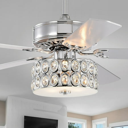 

Edvivi Lighting Danae Chrome 52-inch Indoor Ceiling Fan with Crystal Light Kit
