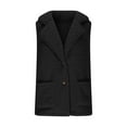 thumbnail image 3 of Fnooota Womens Fleece Vests with Pockets, Lightweight Sleeveless Warm Lapel Winter Outerwear Black Size S-2XL, 3 of 7