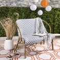 thumbnail image 2 of Safavieh Dandra Outdoor Modern Herringbone Rattan Settee, 2 of 9