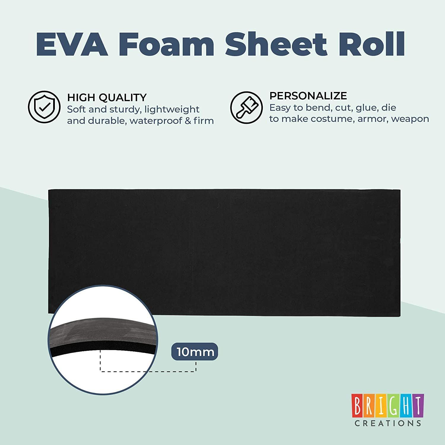 Set of 2 pcs  5mm x 13"x19" EVA foam sheet in black white grey and tan color. 
