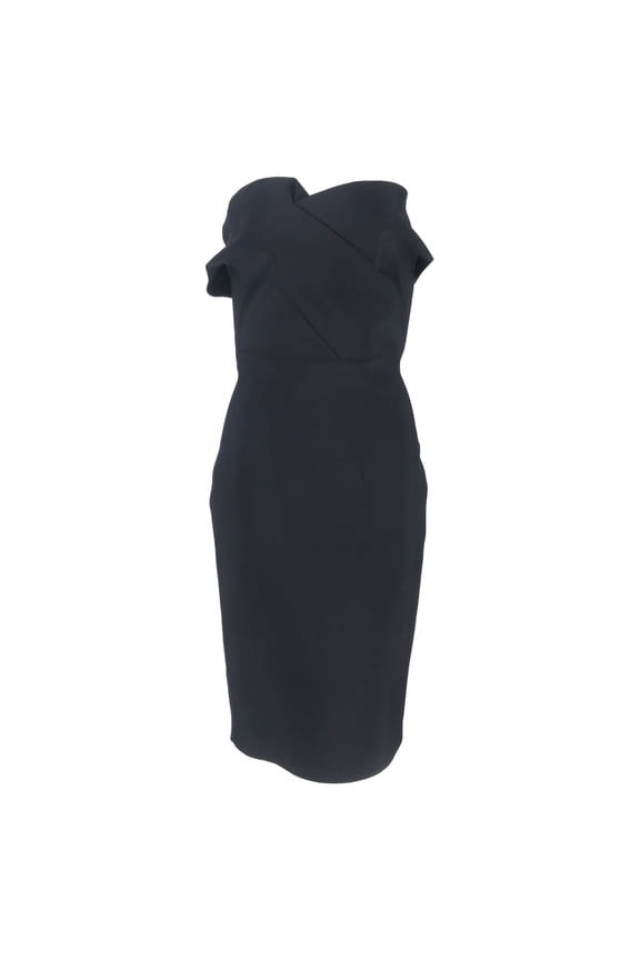 Pre-Owned Roland Mouret Off-Shoulder Midi Dress in Black Viscose